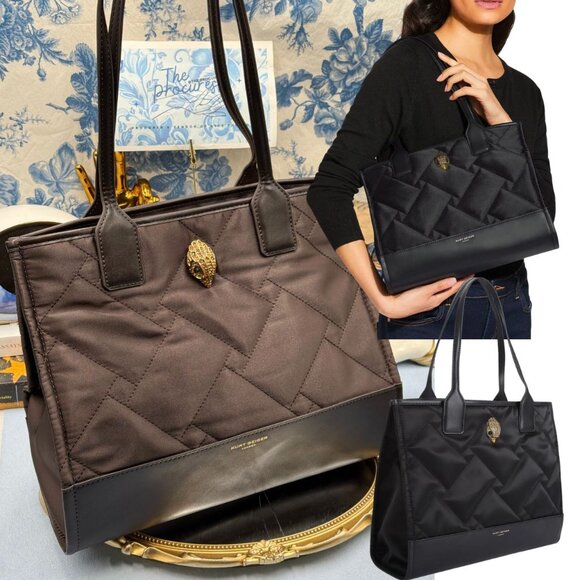 🆕 KURT GEIGER LONDON 🧿 NWOT Small Recycled Square Shopper, Black - Picture 1 of 15